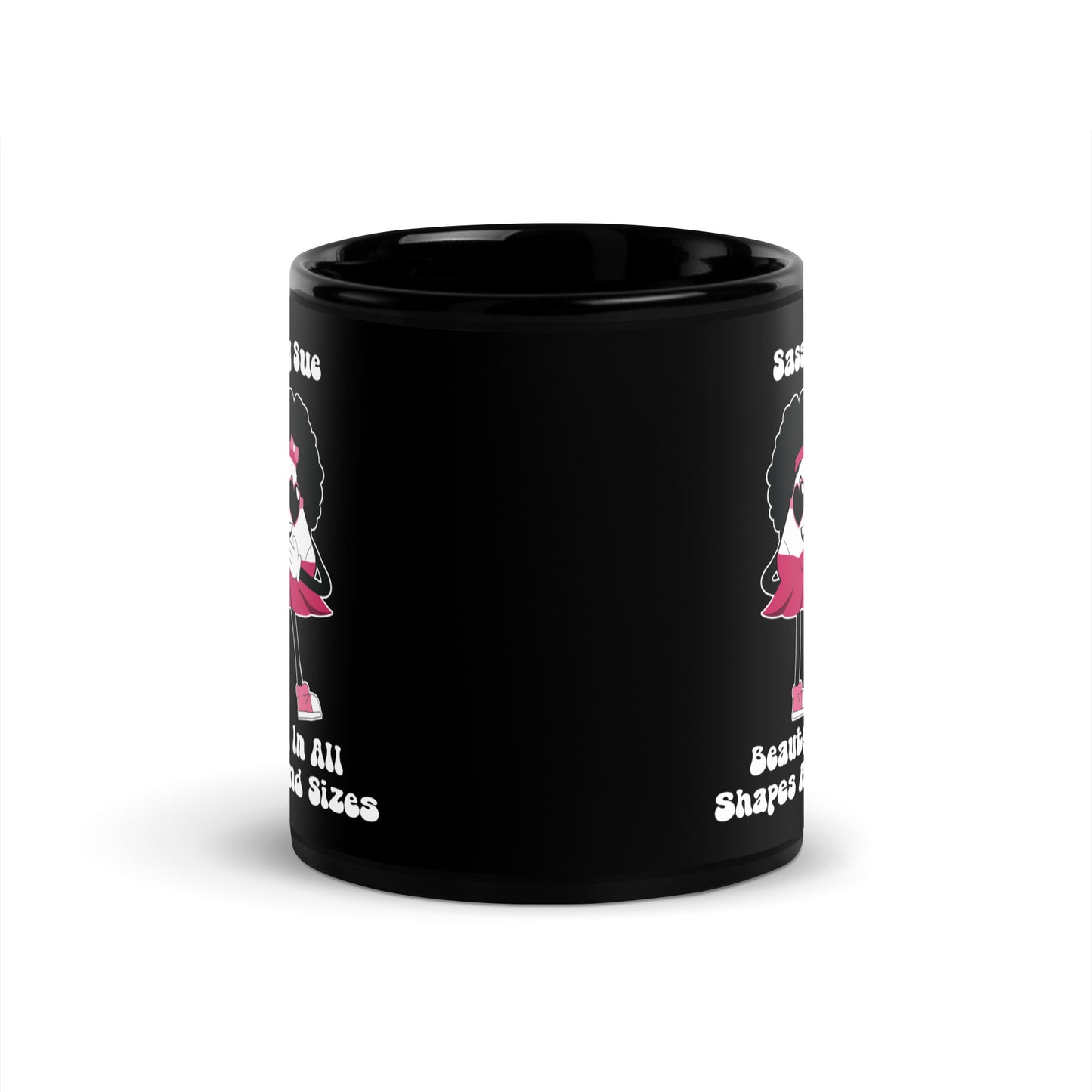 Beauty In All Shapes And Sizes Black Glossy Mug