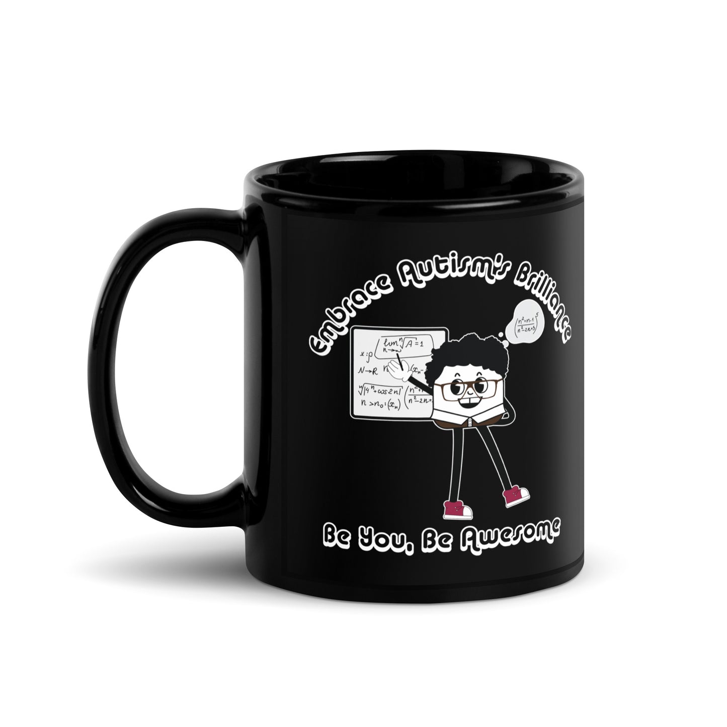 Embrace Autism's Brilliance Black Glossy Mug