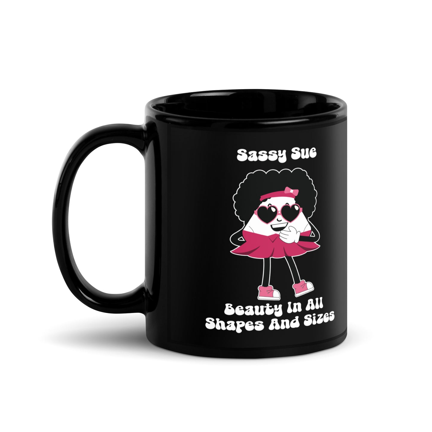 Beauty In All Shapes And Sizes Black Glossy Mug