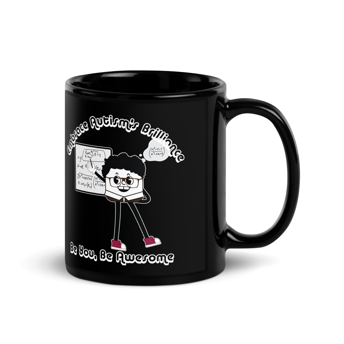 Embrace Autism's Brilliance Black Glossy Mug