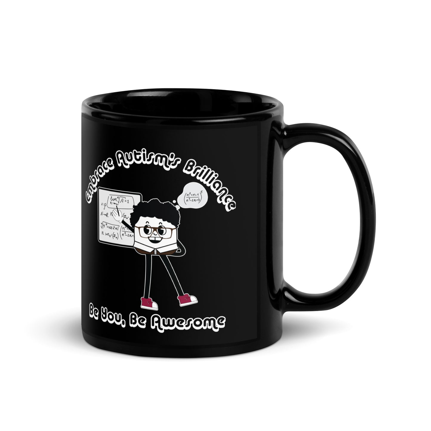Embrace Autism's Brilliance Black Glossy Mug