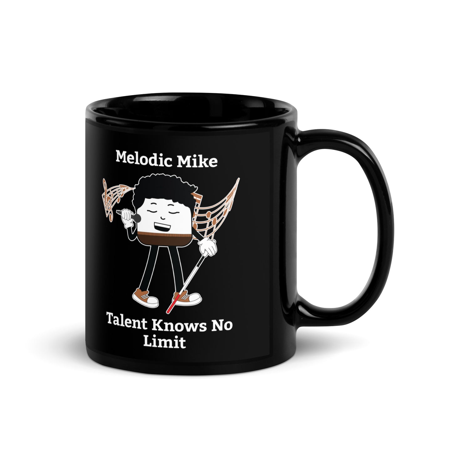 Talent Knows No Limit Black Glossy Mug