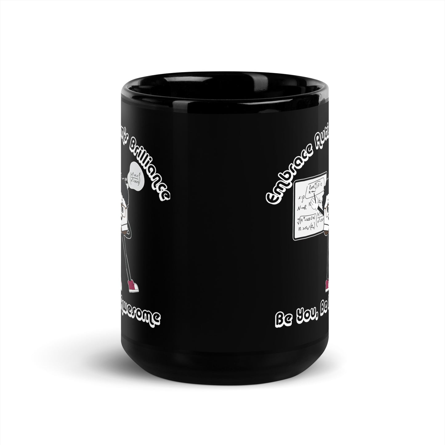 Embrace Autism's Brilliance Black Glossy Mug