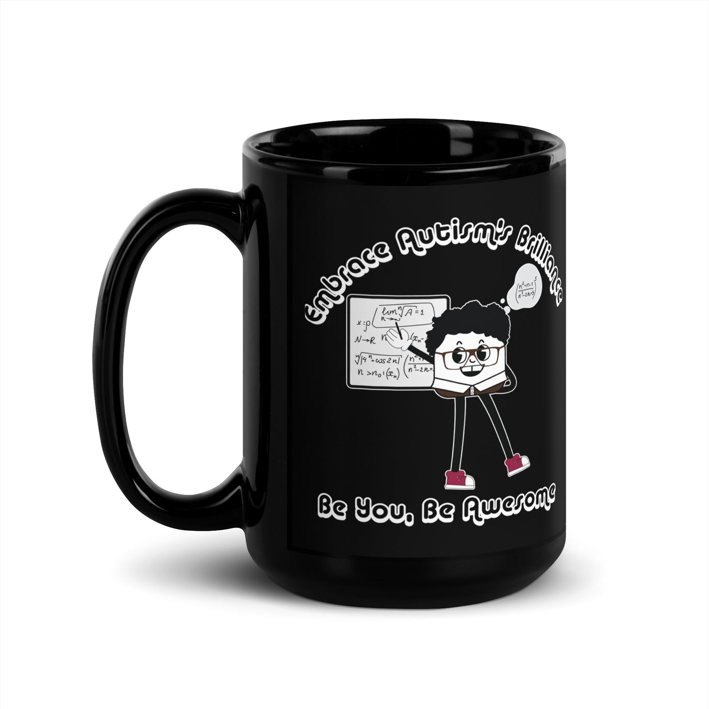 Embrace Autism's Brilliance Black Glossy Mug