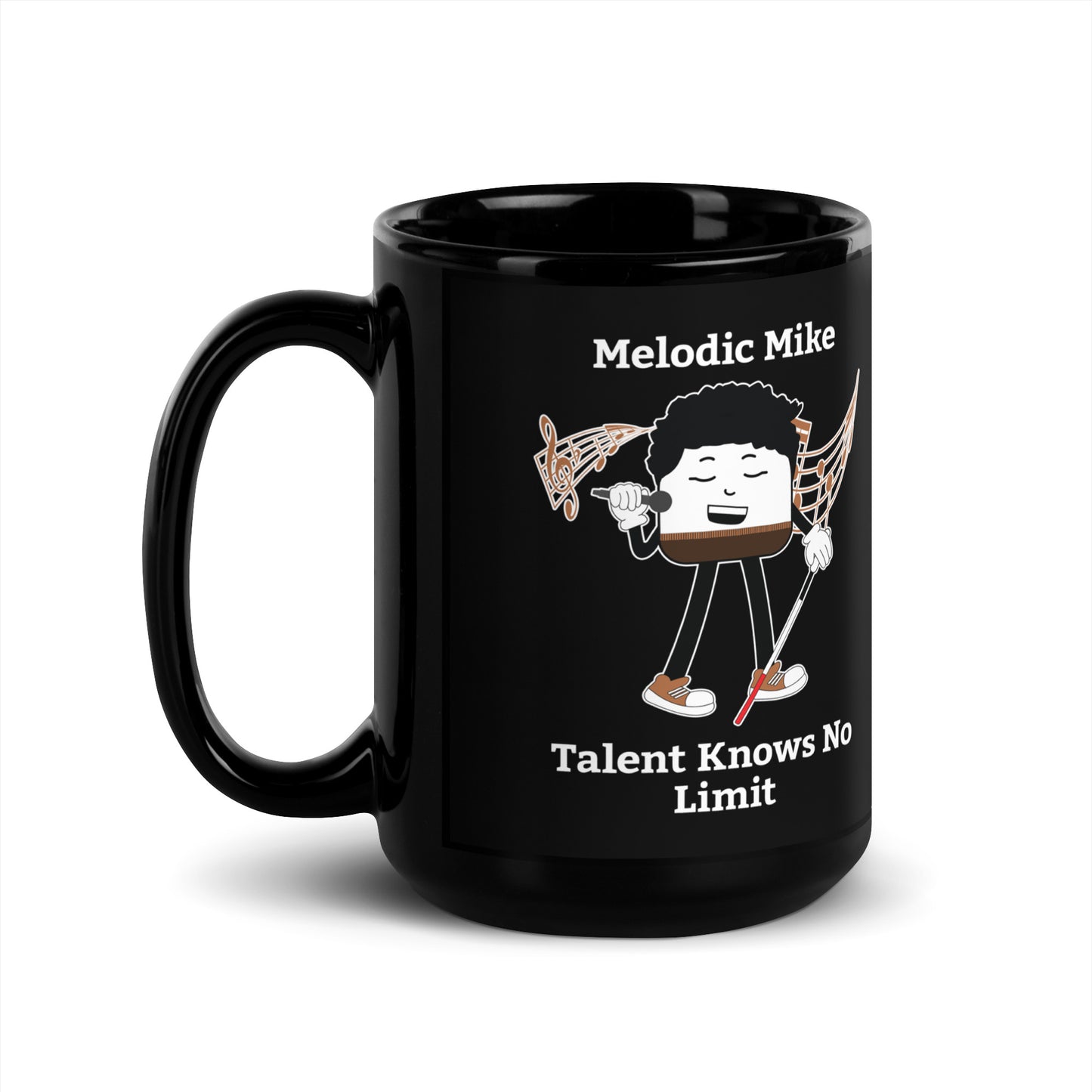 Talent Knows No Limit Black Glossy Mug