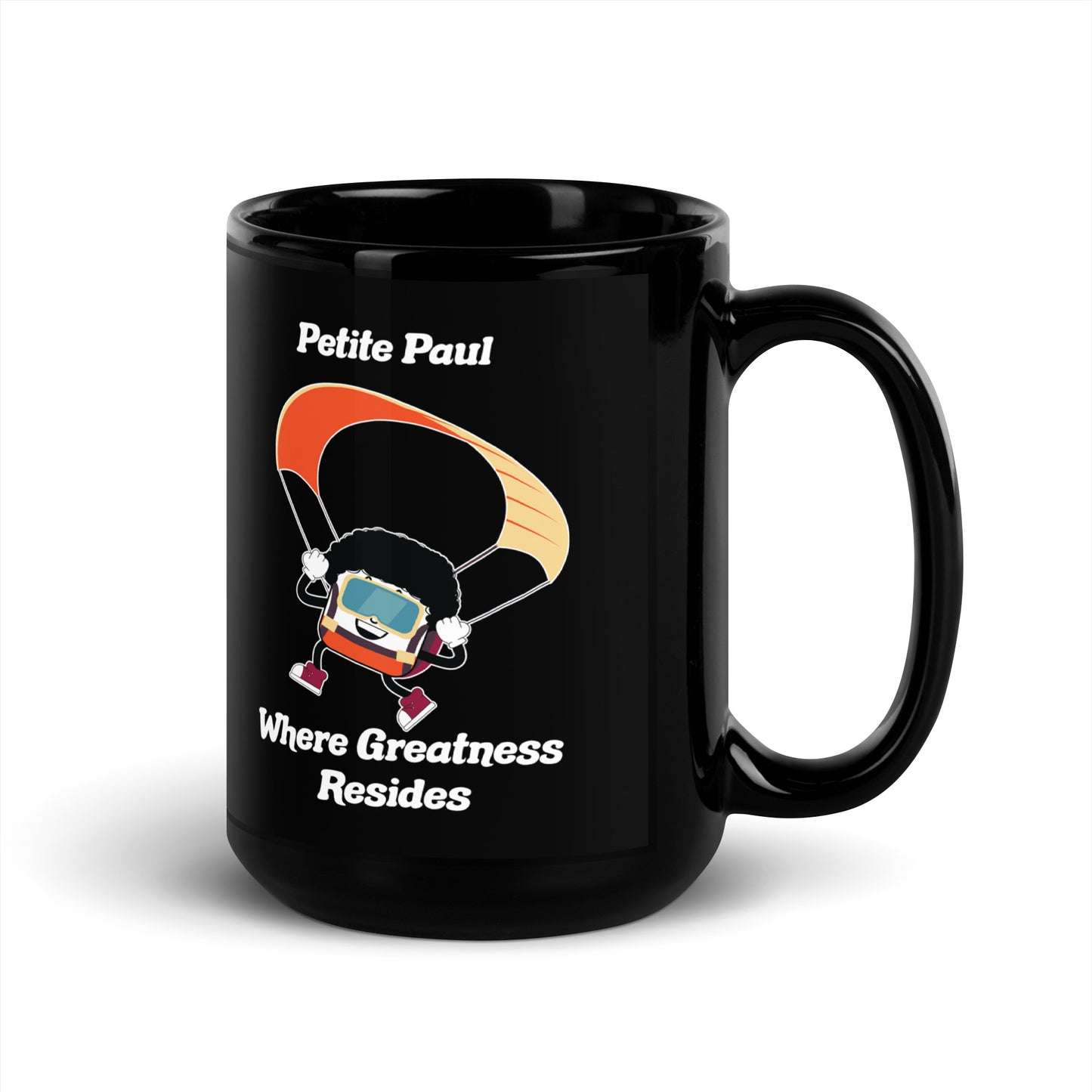 Where Greatness Resides Black Glossy Mug