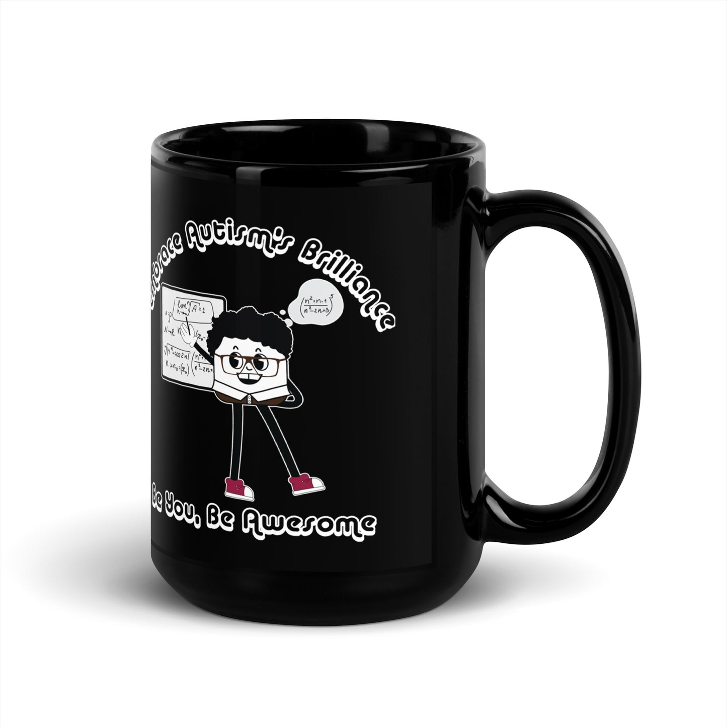 Embrace Autism's Brilliance Black Glossy Mug