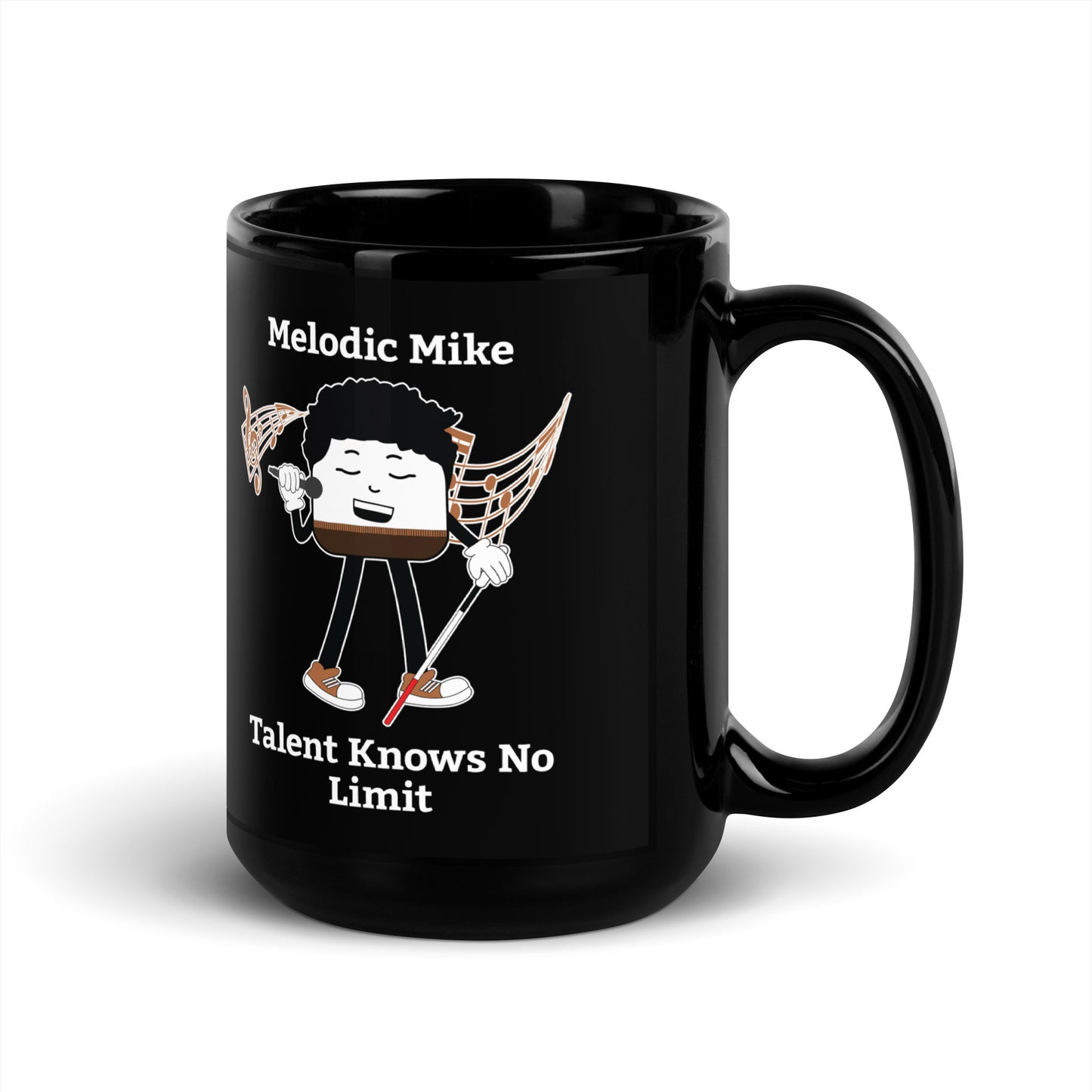 Talent Knows No Limit Black Glossy Mug