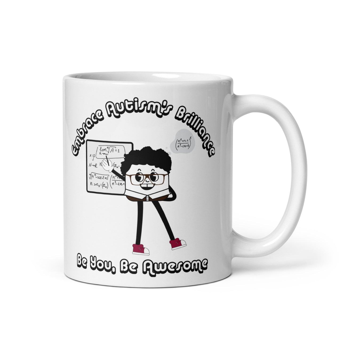 Embrace Autism's Brilliance White Glossy Mug