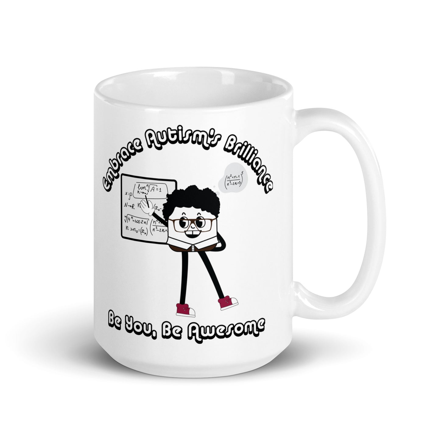 Embrace Autism's Brilliance White Glossy Mug