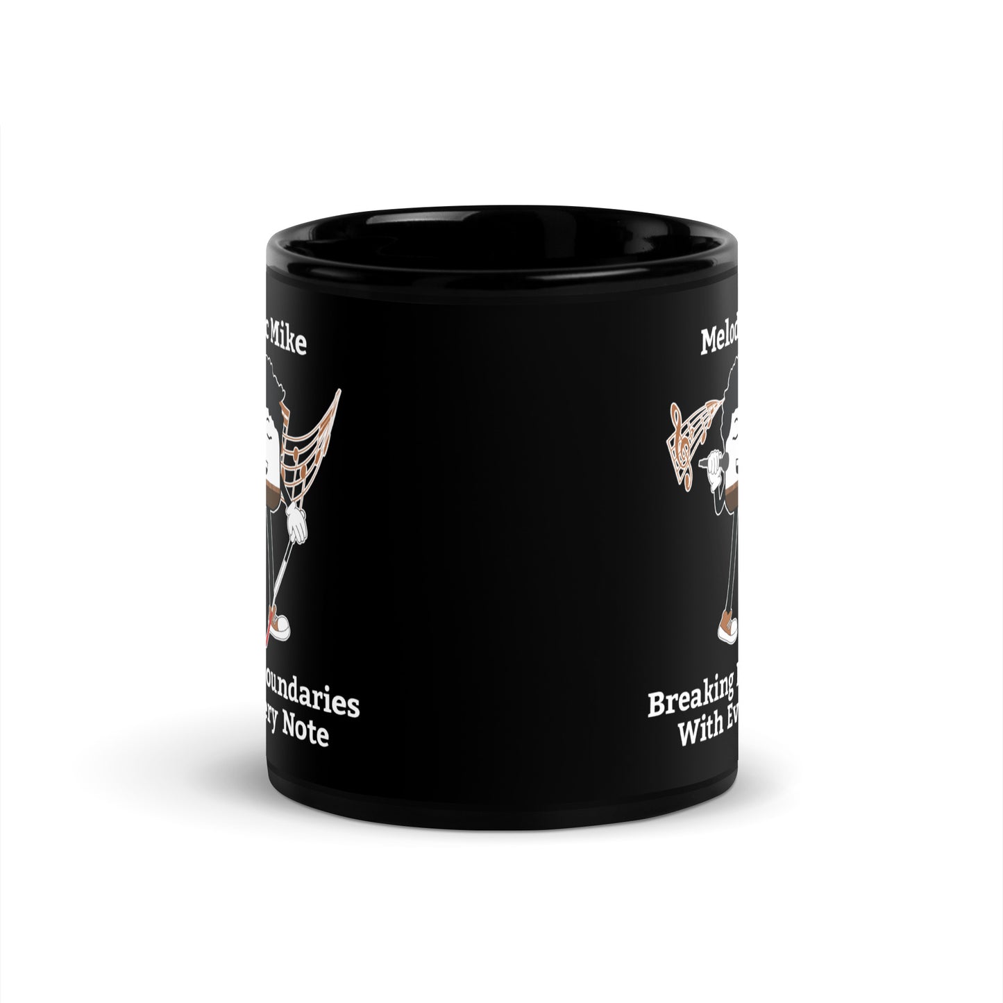 Breaking Boundaries With Every Note Black Glossy Mug
