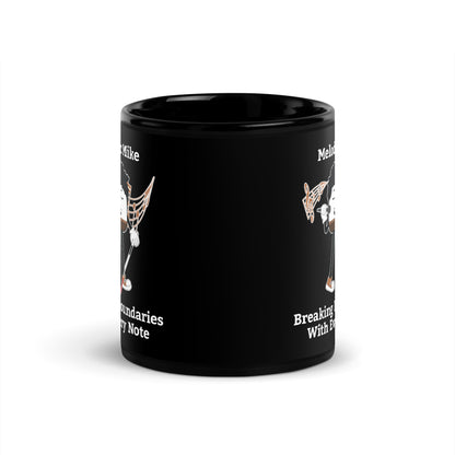 Breaking Boundaries With Every Note Black Glossy Mug
