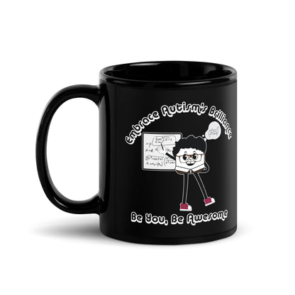 Embrace Autism's Brilliance Black Glossy Mug