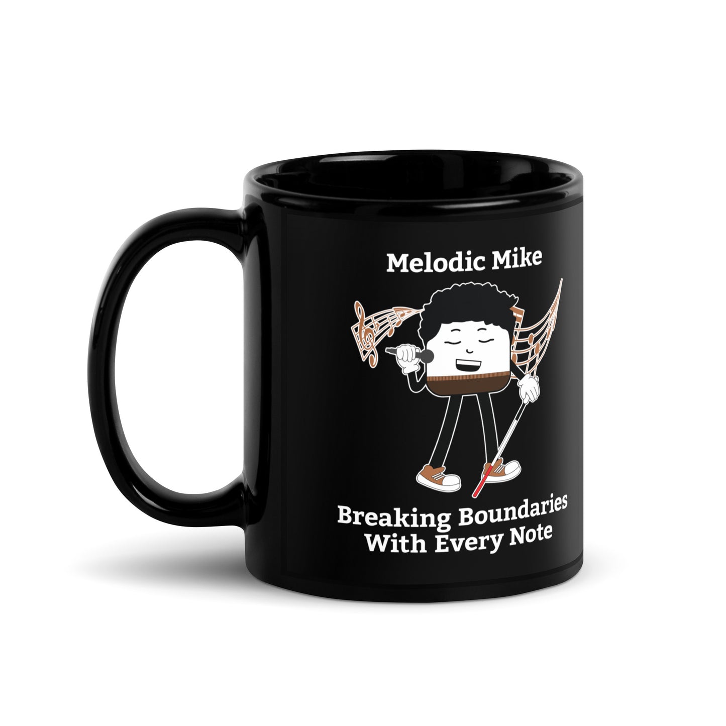 Breaking Boundaries With Every Note Black Glossy Mug
