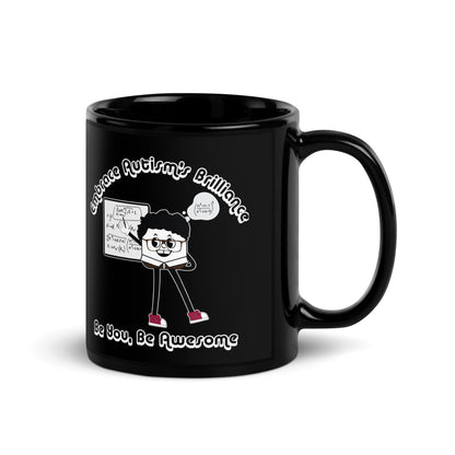Embrace Autism's Brilliance Black Glossy Mug