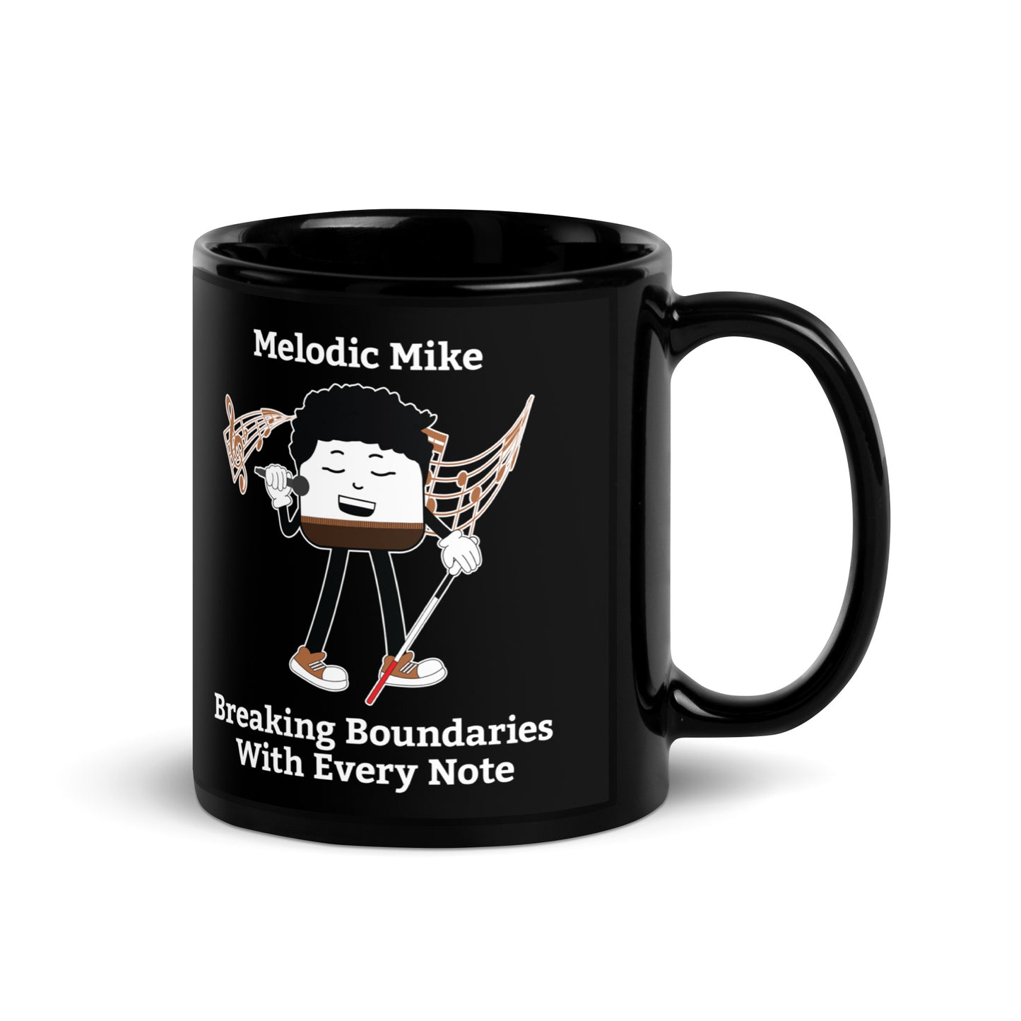 Breaking Boundaries With Every Note Black Glossy Mug
