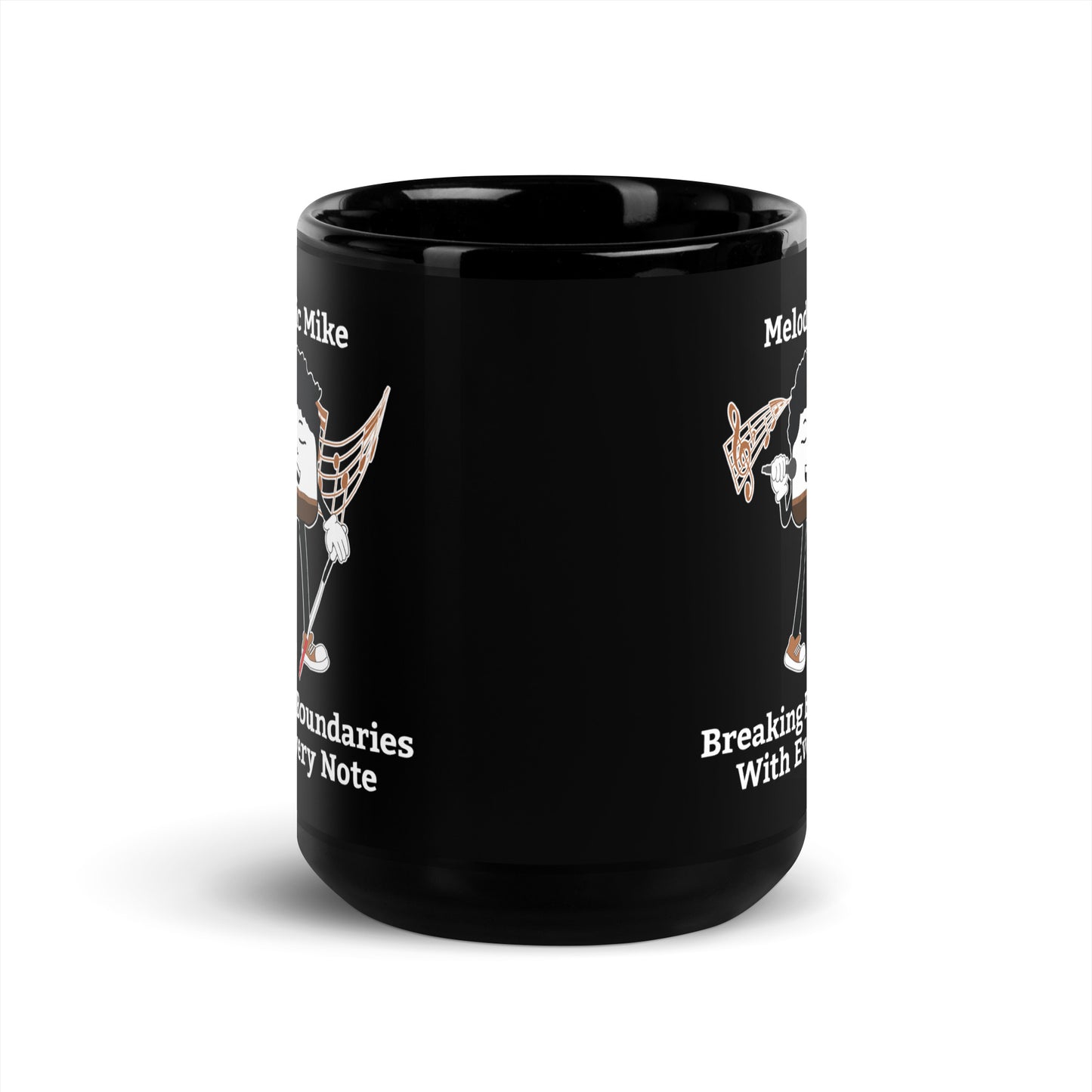 Breaking Boundaries With Every Note Black Glossy Mug