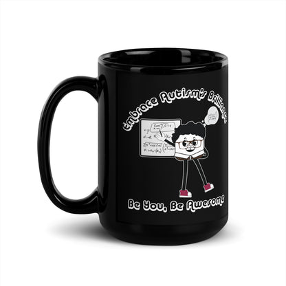 Embrace Autism's Brilliance Black Glossy Mug