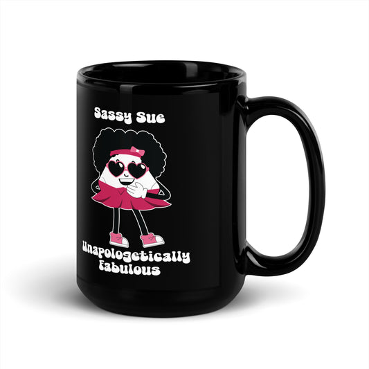 Unapologetically Fabulous Black Glossy Mug
