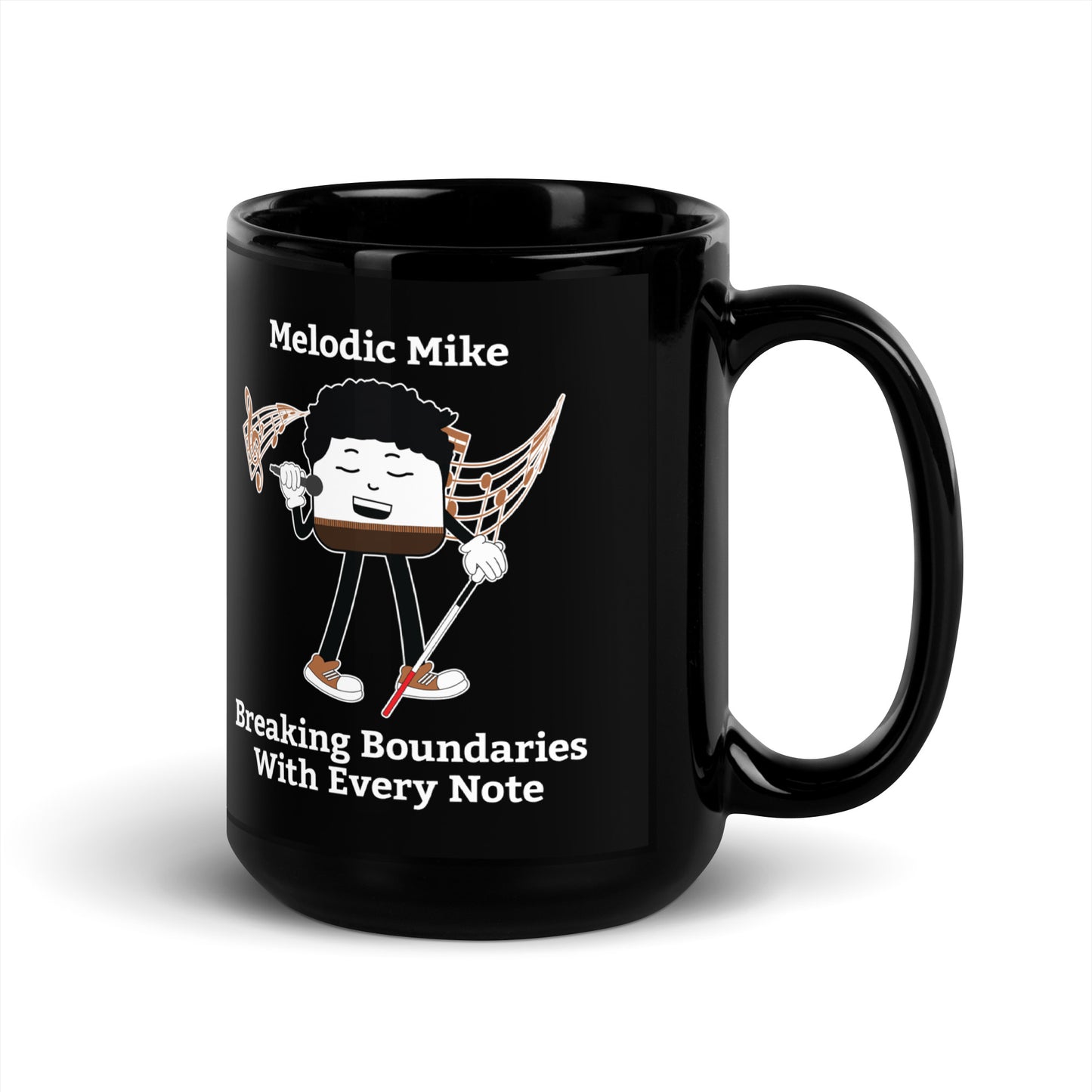 Breaking Boundaries With Every Note Black Glossy Mug