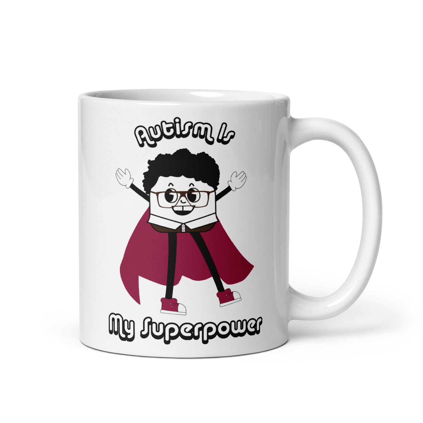 Autism Is My Superpower White Glossy Mug