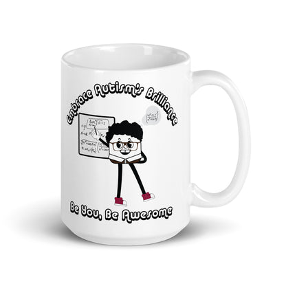 Embrace Autism's Brilliance White Glossy Mug