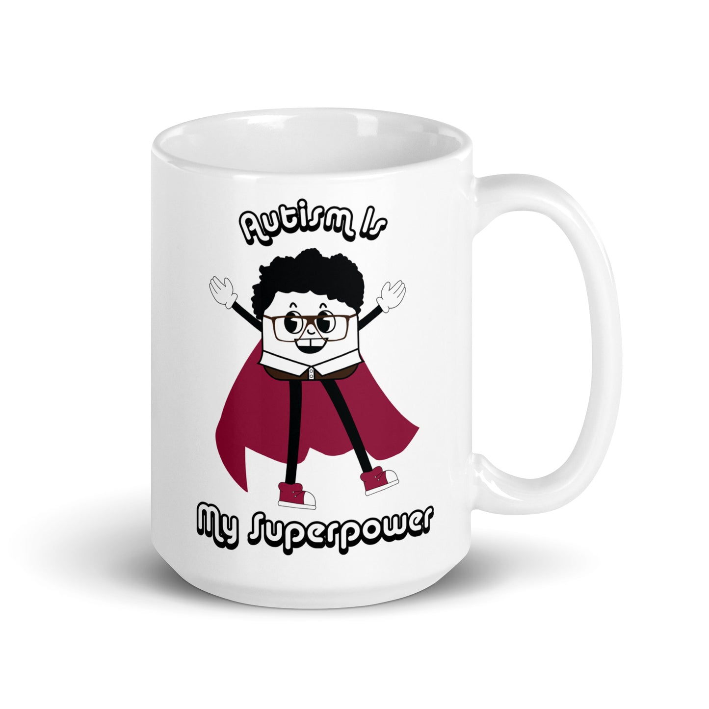 Autism Is My Superpower White Glossy Mug